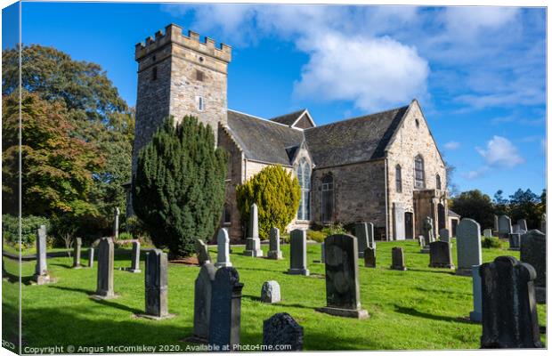 Cramond Kirk and Kirkyard, Edinburgh Canvas Print by Angus McComiskey