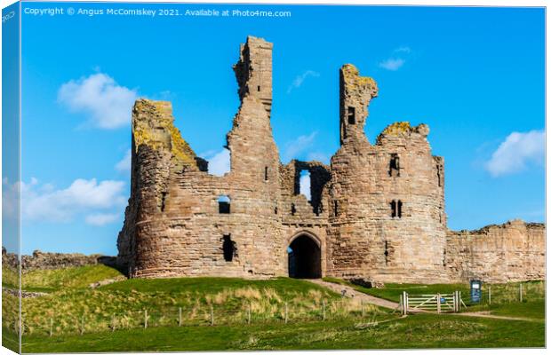 Gatehouse at Dunstanburgh Castle Northumberland Canvas Print by Angus McComiskey