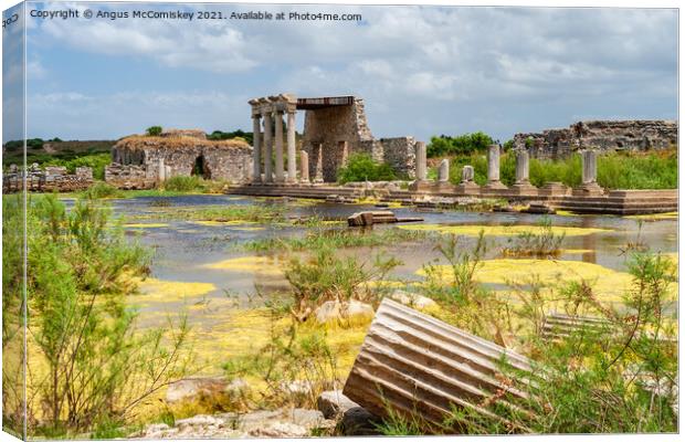 Ruins of Ionic Stoa at Miletus, Turkey Canvas Print by Angus McComiskey