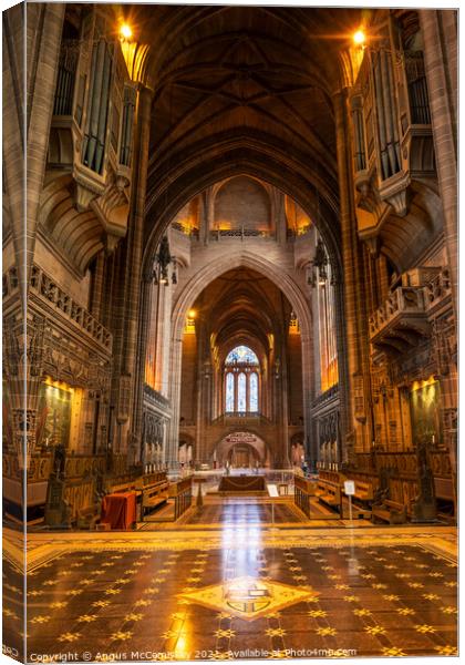 Liverpool Anglican Cathedral interior Canvas Print by Angus McComiskey