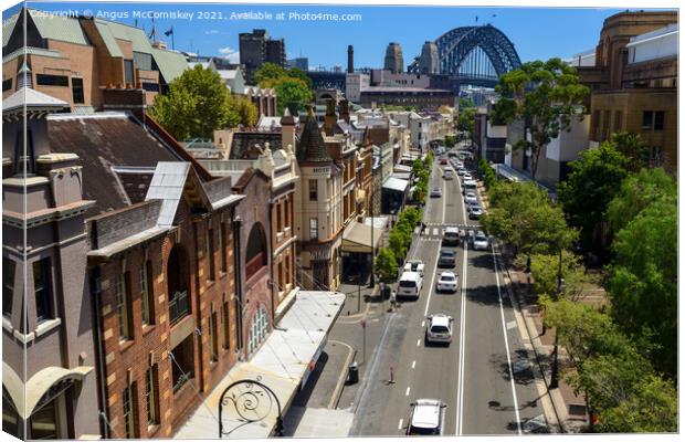 George Street in The Rocks, Sydney Canvas Print by Angus McComiskey