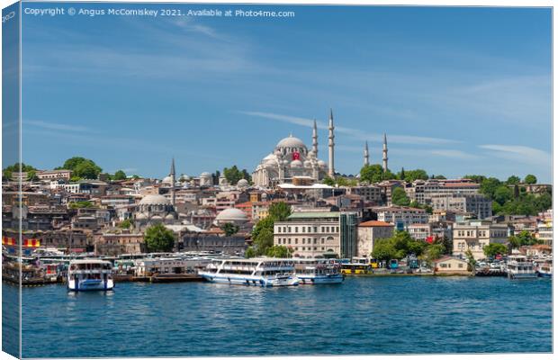 Eminonu waterfront on the Golden Horn, Istanbul Canvas Print by Angus McComiskey