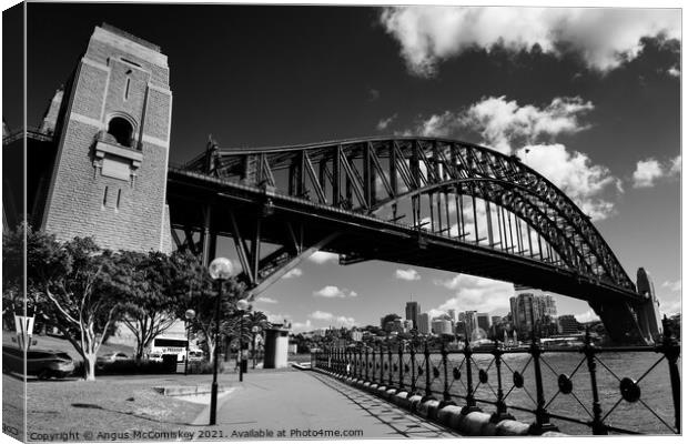 Sydney Harbour Bridge mono Canvas Print by Angus McComiskey