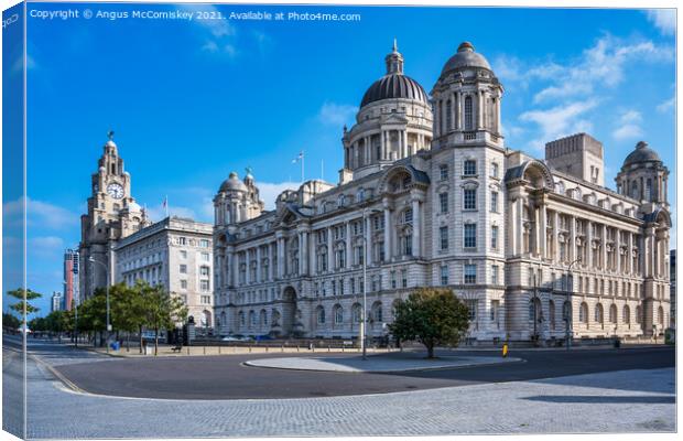The Three Graces Liverpool Canvas Print by Angus McComiskey