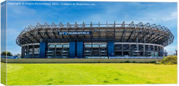 Murrayfield Stadium, home of Scottish Rugby Canvas Print by Angus McComiskey