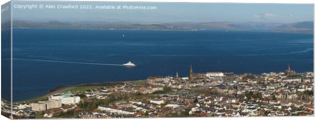 Largs and the Cumbrae Ferry Canvas Print by Alan Crawford