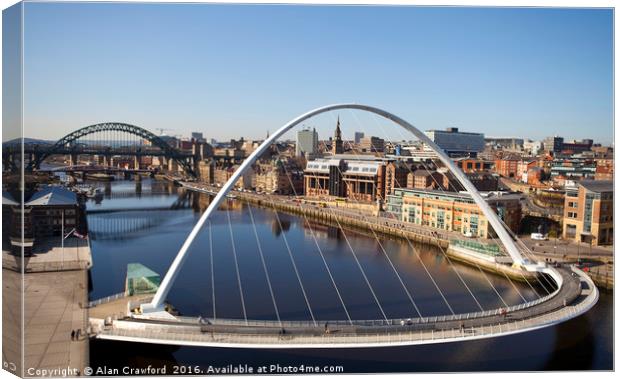 Bridge View, Newcastle-upon-Tyne Canvas Print by Alan Crawford