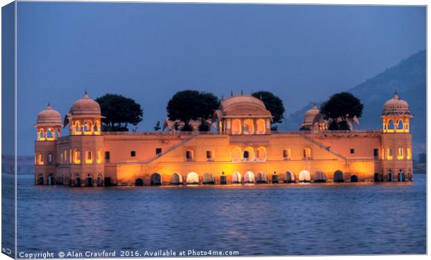 The Jal Mahal Palace in Jaipur, India Canvas Print by Alan Crawford