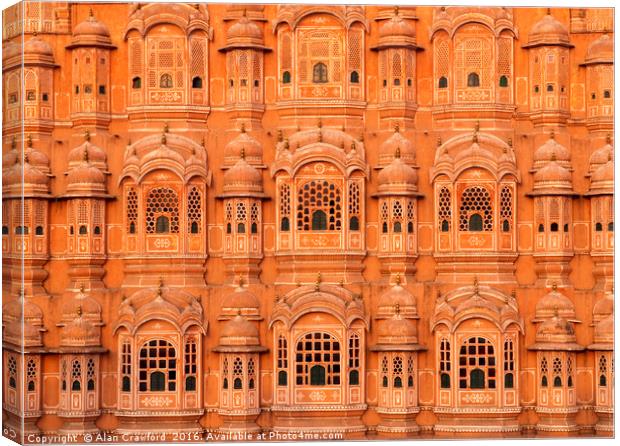 Palace of the Winds, Jaipur, India Canvas Print by Alan Crawford