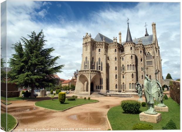 The Episcopal Palace of Astorga, Spain  Canvas Print by Alan Crawford