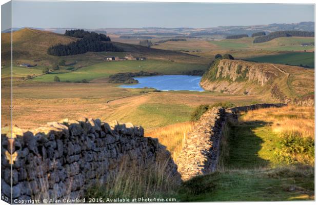 Hadrian's Wall Looking East Canvas Print by Alan Crawford