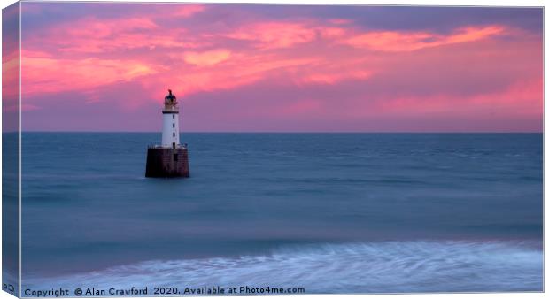 Sunset Over Rattray Head Lighthouse, Scotland Canvas Print by Alan Crawford