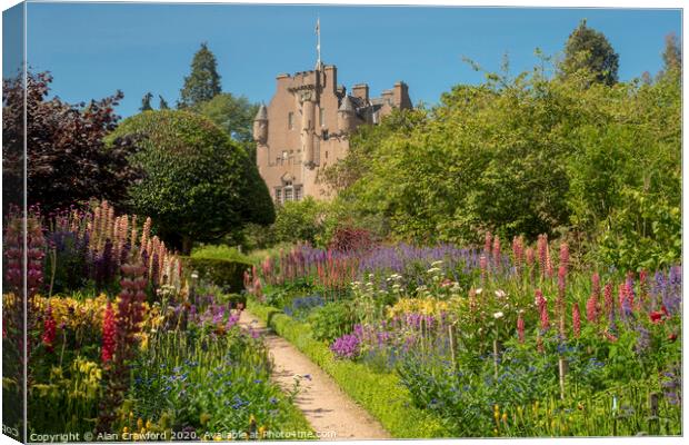 Gardens at Crathes Castle, Scotland Canvas Print by Alan Crawford