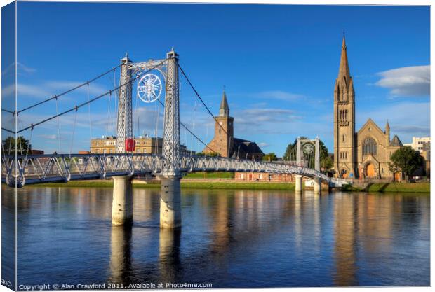 The River Ness Footbridge, Inverness Canvas Print by Alan Crawford
