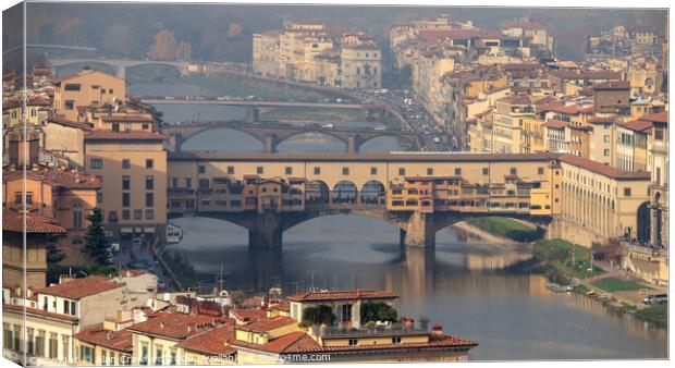 The Ponte Vecchio in Florence, Italy Canvas Print by Alan Crawford