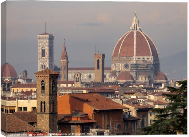 Brunelleschi's Dome and Florence Cathedral, Italy Canvas Print by Alan Crawford