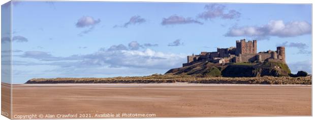 Bamburgh Castle, Northumberland Canvas Print by Alan Crawford
