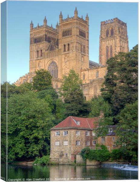 Durham Cathedral and the Old Fulling Mill Canvas Print by Alan Crawford
