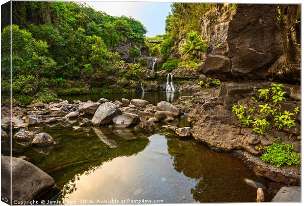 The beautiful scene of the Seven Sacred Pools of M Canvas Print by Jamie Pham