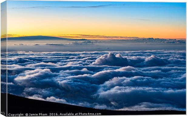 Sunrise from the summit of Haleakala Volcano in Ma Canvas Print by Jamie Pham