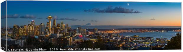 Seattle Skyline Panorama Canvas Print by Jamie Pham
