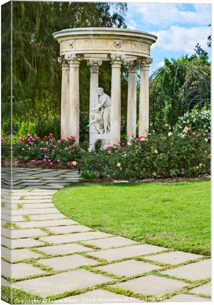 Temple of Love statue at the rose garden of the Hu Canvas Print by Jamie Pham
