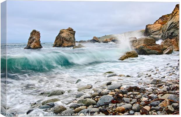 View of crashing waves from Soberanes Point in Gar Canvas Print by Jamie Pham