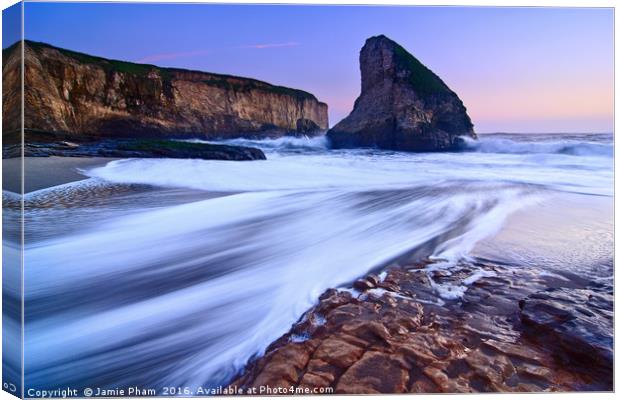Dramatic view of Shark Fin Cove Canvas Print by Jamie Pham