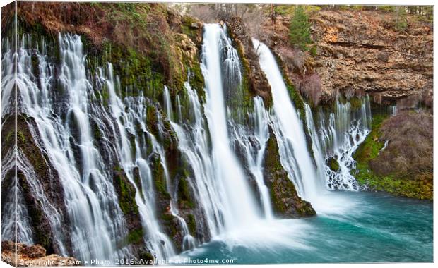 Burney Falls, one of the most beautiful waterfalls Canvas Print by Jamie Pham