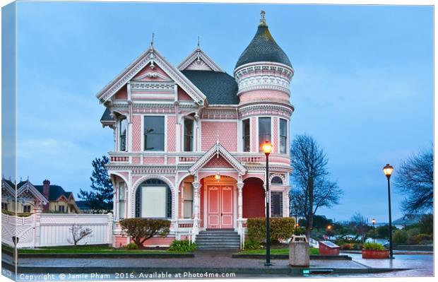 The Pink Lady is the ornate Victorian home of Milt Canvas Print by Jamie Pham