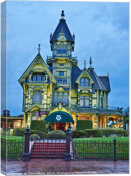 Victorian Architecture of the Carson Mansion. Canvas Print by Jamie Pham