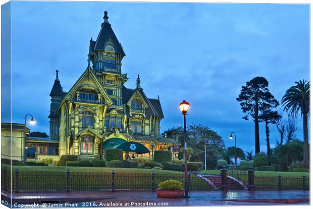 Victorian Architecture of the Carson Mansion Canvas Print by Jamie Pham