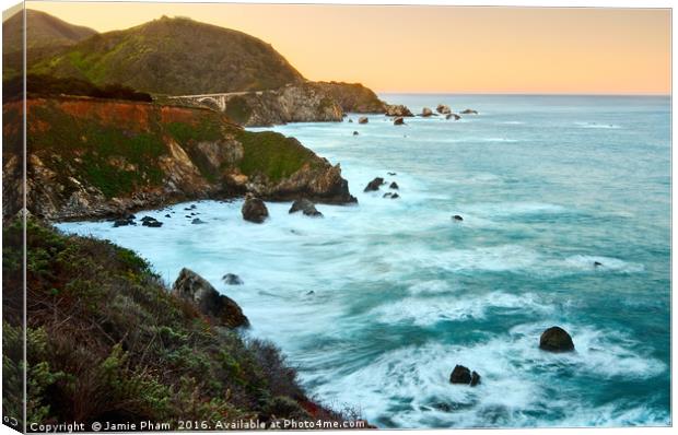 Beautiful coastal view of Big Sur in California. Canvas Print by Jamie Pham