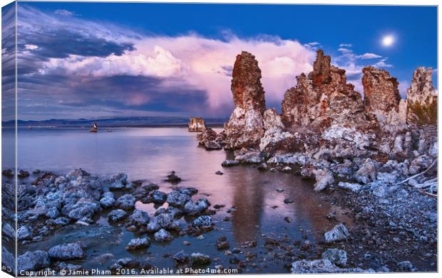 Beautiful view of the strange Tufa Towers of Mono  Canvas Print by Jamie Pham