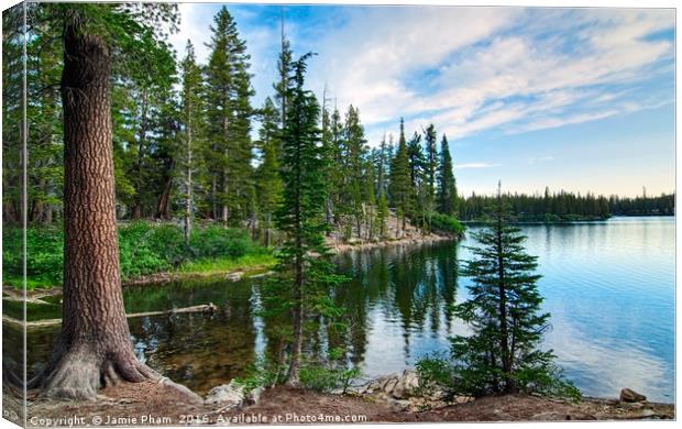 A very tranquil view of Twin Lakes in Mammoth Canvas Print by Jamie Pham
