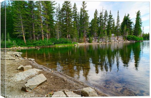 A very tranquil view of Twin Lakes in Mammoth Canvas Print by Jamie Pham