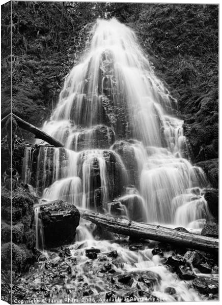 Fairy Falls in the Columbia River Gorge Area of Or Canvas Print by Jamie Pham