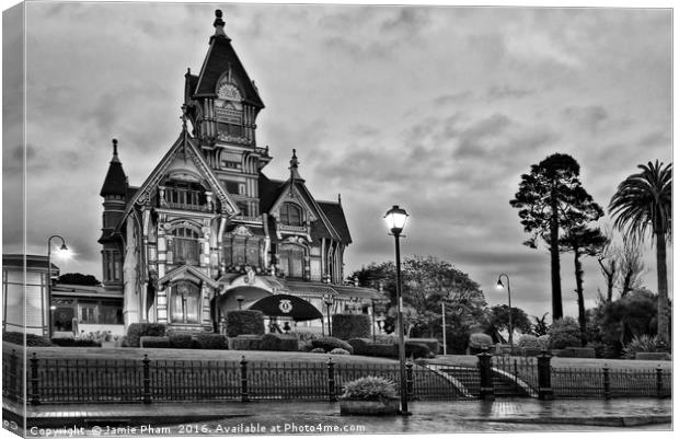 The Carson Mansion is one of the most notable exam Canvas Print by Jamie Pham