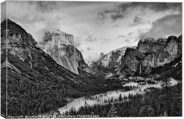 Dramatic View of Yosemite National Park from Tunne Canvas Print by Jamie Pham