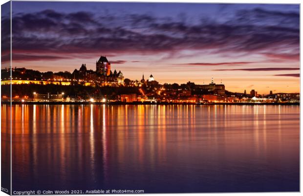 Quebec City at Duski Canvas Print by Colin Woods