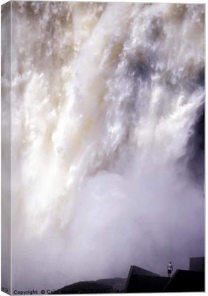Spring melt water in Chute Montmorency Canvas Print by Colin Woods