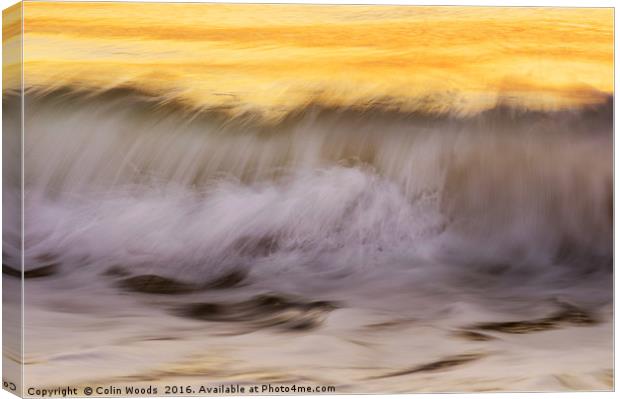 Wave Breaking in Morning Light Canvas Print by Colin Woods