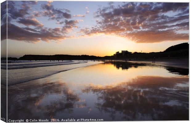 Sunset on Torquay Beach, Australia Canvas Print by Colin Woods