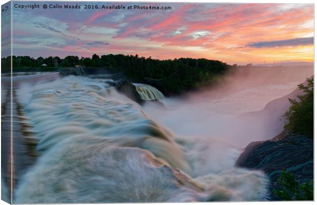 Chute de la Chaudiere at Sunset Canvas Print by Colin Woods