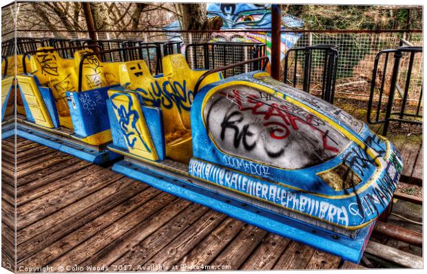 Abandoned Roller Coaster in Est Berlin's Spreepark Canvas Print by Colin Woods