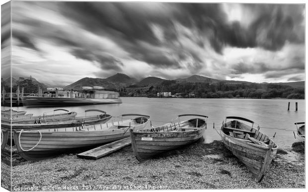 Boats on the Shore of Derwentwater in the Lake Dis Canvas Print by Colin Woods