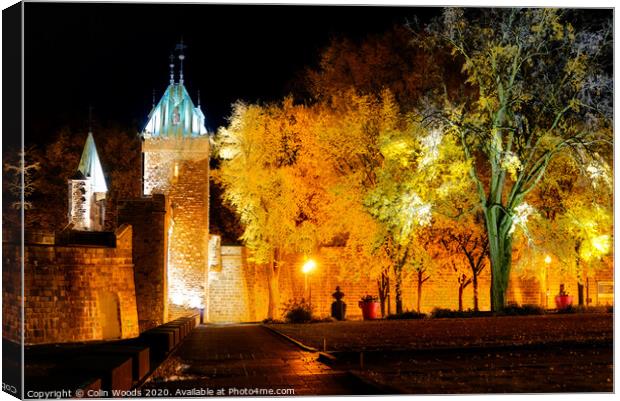 The Porte St Louis in Quebec City at night Canvas Print by Colin Woods