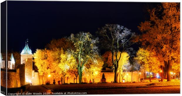 The Porte St Louis in Quebec City at night Canvas Print by Colin Woods