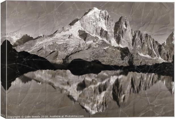 L'Aiguillle Verte mirrored in Lac Blanc Canvas Print by Colin Woods