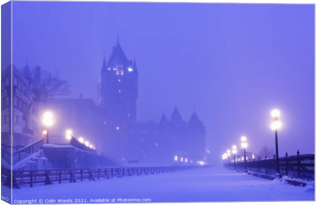 Chateau Frontenac in the mist Canvas Print by Colin Woods